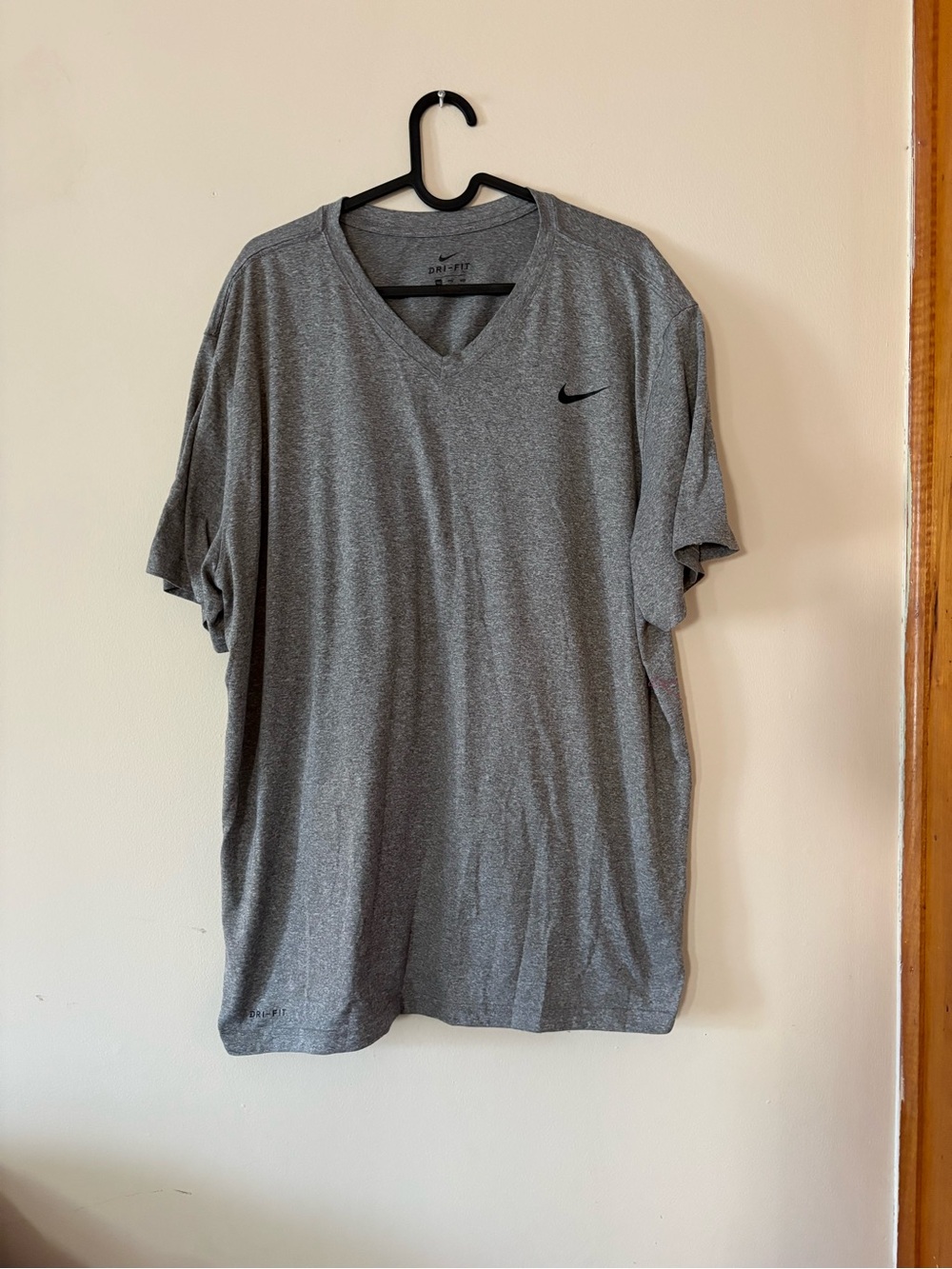 Nike Men’s Dri-FIT Gray V‑Neck T‑Shirt XXL